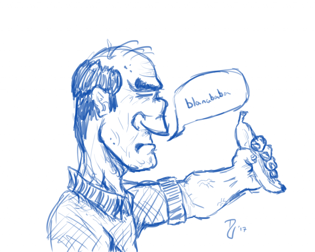 Old guy with a banana