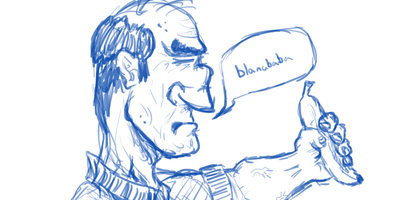 Old guy with a banana